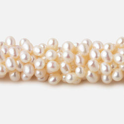 4x6mm Off White top drilled Oval freshwater pearls 15.5 inch 133 pieces A (ONLINE ORDER ONLY)