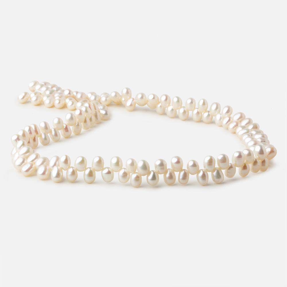 4x6mm Off White top drilled Oval freshwater pearls 15.5 inch 133 pieces A (ONLINE ORDER ONLY)