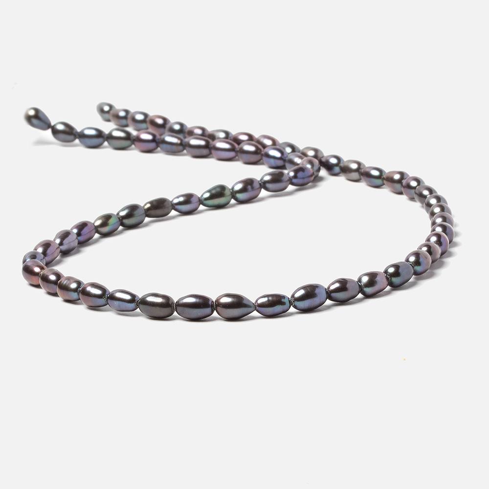 5x4mm Grey Peacock straight drilled oval pearls 15.5 inch 57 pieces (ONLINE ORDER ONLY)