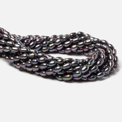 5x4mm Grey Peacock straight drilled oval pearls 15.5 inch 57 pieces (ONLINE ORDER ONLY)