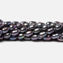 5x4mm Grey Peacock straight drilled oval pearls 15.5 inch 57 pieces (ONLINE ORDER ONLY)