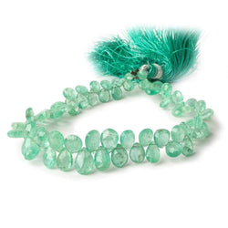 5x4-9x6mm Emerald Faceted Pear Beads 8 inch 68 pieces (ONLINE ORDER ONLY)