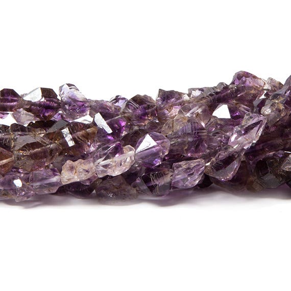 5x5-6x4mm Double Terminated Amethyst natural crystal Beads 15.5 in. 68 pcs