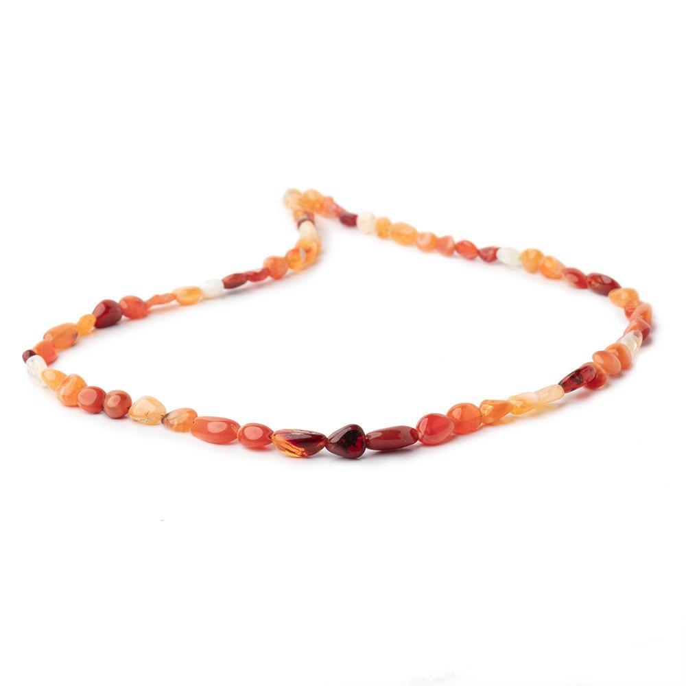 5x5-8x6mm Mexican Fire Opal plain nuggets 18 inch 60 Beads (ONLINE ORDER ONLY)