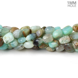 5x5-9x5mm Blue Peruvian Opal plain nuggets 15 inch 49 beads 1mm drill hole (ONLINE ORDER ONLY)