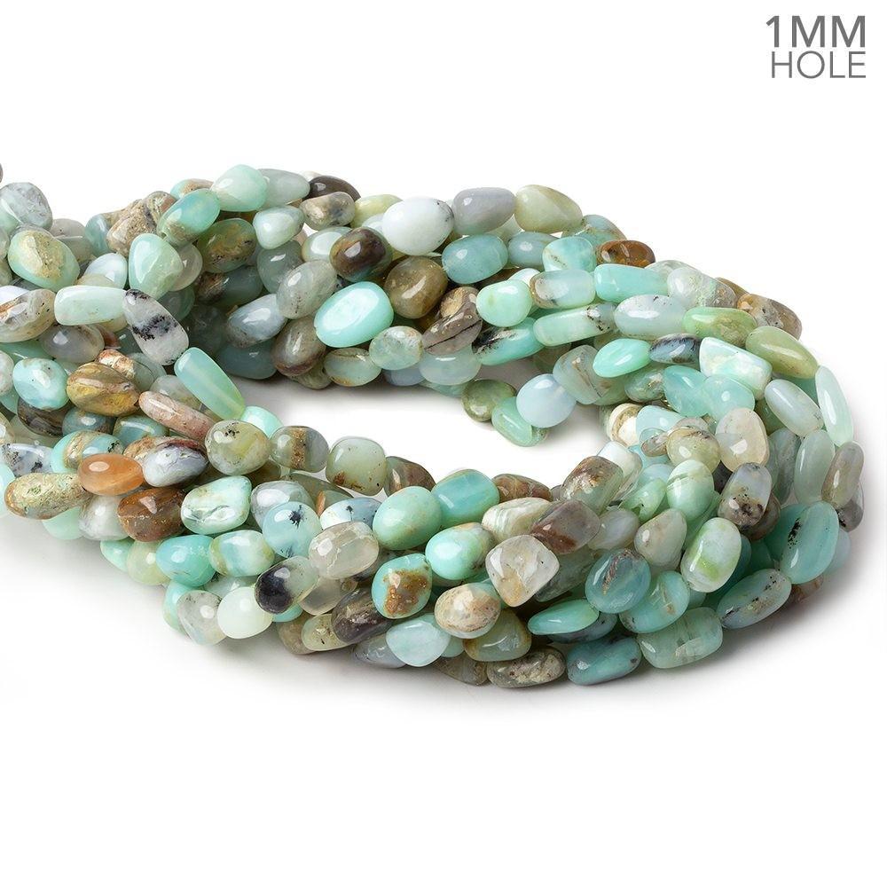 5x5-9x5mm Blue Peruvian Opal plain nuggets 15 inch 49 beads 1mm drill hole (ONLINE ORDER ONLY)