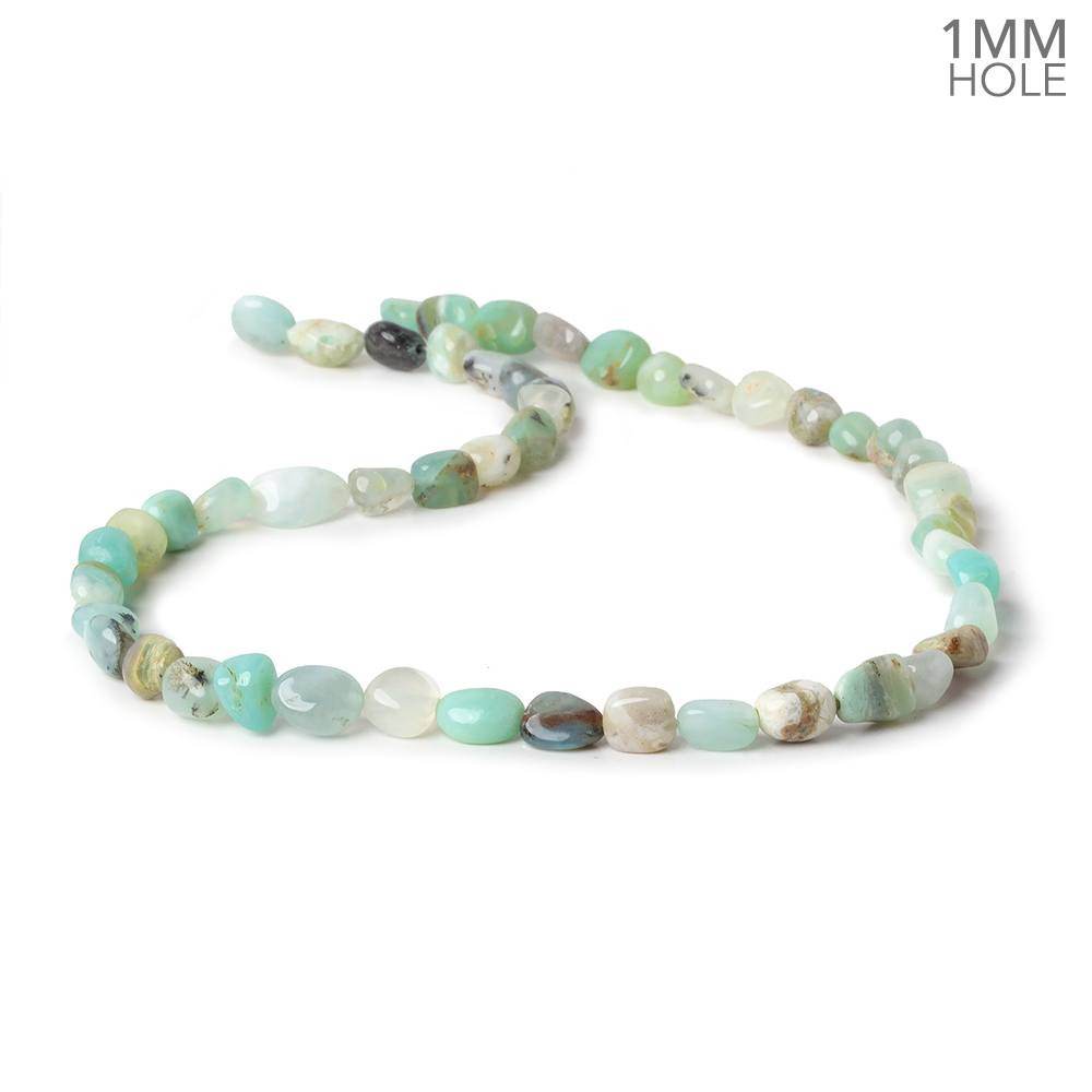 5x5-9x5mm Blue Peruvian Opal plain nuggets 15 inch 49 beads 1mm drill hole (ONLINE ORDER ONLY)