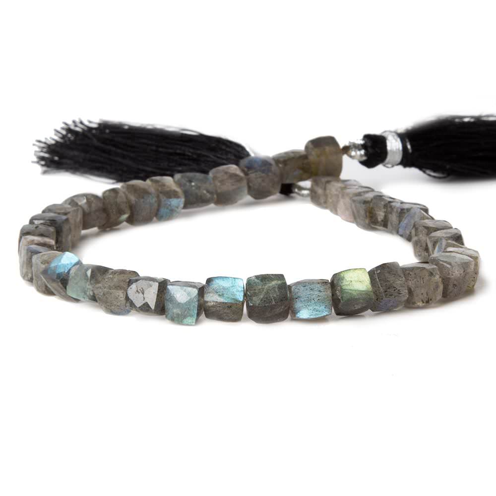 5x5mm Labradorite Faceted Cube Beads 8 inch 34 pieces (ONLINE ORDER ONLY)