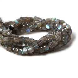 5x5mm Labradorite Faceted Cube Beads 8 inch 34 pieces (ONLINE ORDER ONLY)