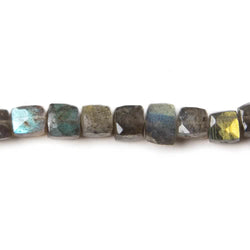 5x5mm Labradorite Faceted Cube Beads 8 inch 34 pieces (ONLINE ORDER ONLY)