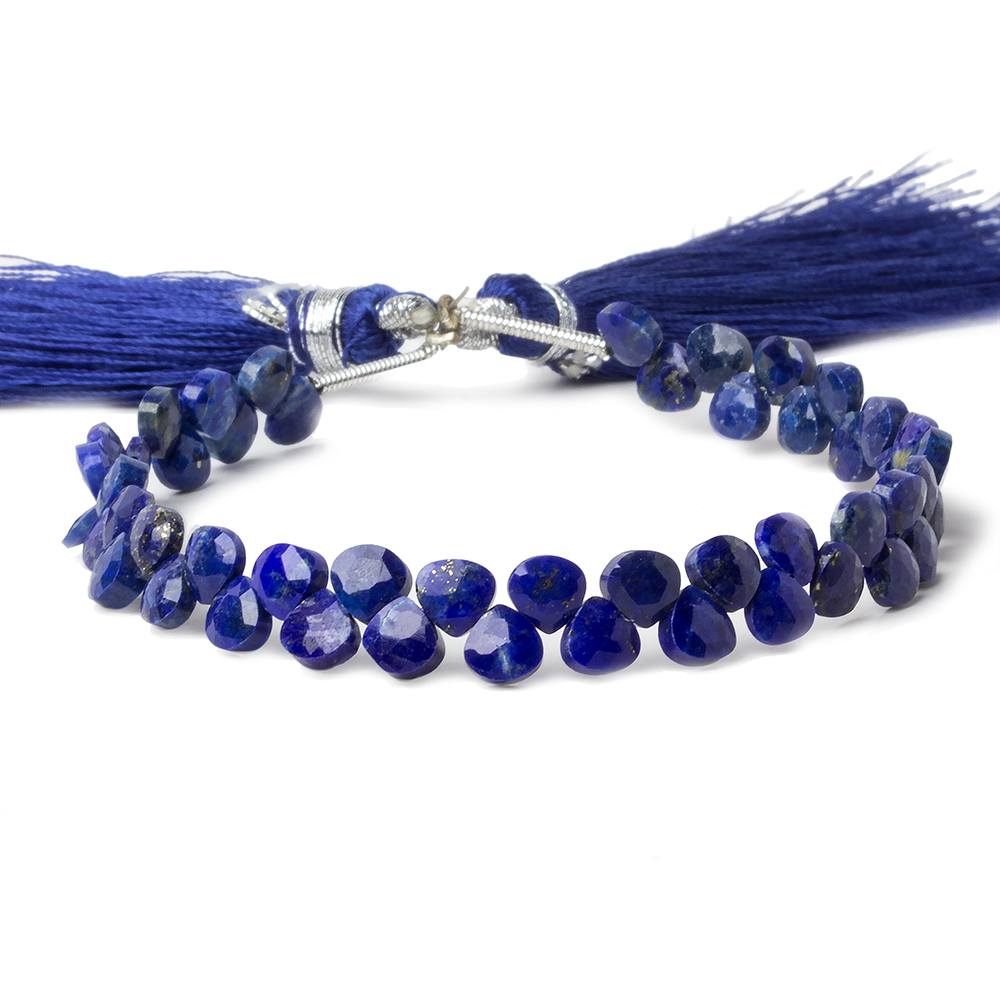 5x5mm Lapis Lazuli Heart Micro-Briolette Beads 6 inch 54 pieces (ONLINE ORDER ONLY)