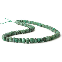 6-10mm Brazilian Emerald Carved Melon Rondelle Beads 18 inch 85 pieces A (ONLINE ORDER ONLY)