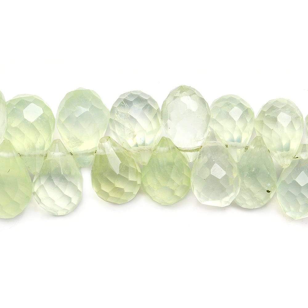 6-10mm Prehnite Tear Drop Briolette Beads 8 inch 83 pieces (ONLINE ORDER ONLY)