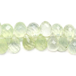 6-10mm Prehnite Tear Drop Briolette Beads 8 inch 83 pieces (ONLINE ORDER ONLY)