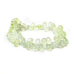 6-10mm Prehnite Tear Drop Briolette Beads 8 inch 83 pieces (ONLINE ORDER ONLY)