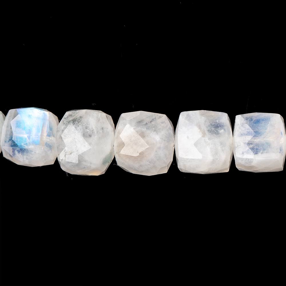6-10mm Rainbow Moonstone Faceted Cube Beads 16 inch 48 pieces (ONLINE ORDER ONLY)