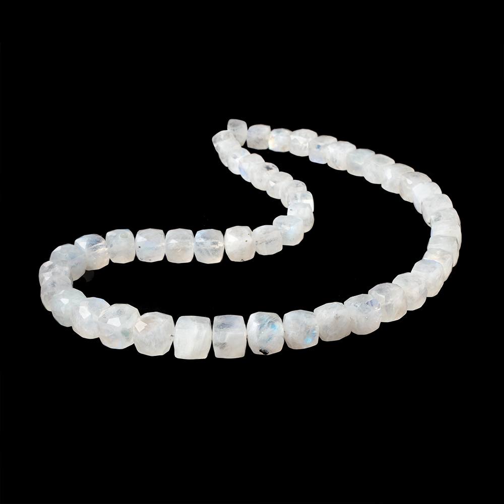6-10mm Rainbow Moonstone Faceted Cube Beads 16 inch 48 pieces (ONLINE ORDER ONLY)