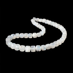 6-10mm Rainbow Moonstone Faceted Cube Beads 16 inch 48 pieces (ONLINE ORDER ONLY)