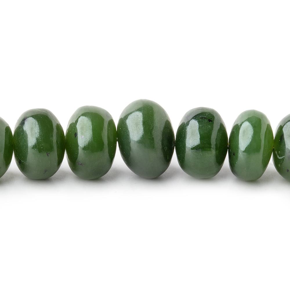 6-11mm Nephrite Jade Plain Rondelle Beads 18 inch 82 pieces (ONLINE ORDER ONLY)