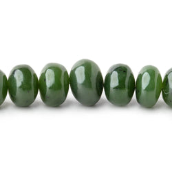 6-11mm Nephrite Jade Plain Rondelle Beads 18 inch 82 pieces (ONLINE ORDER ONLY)