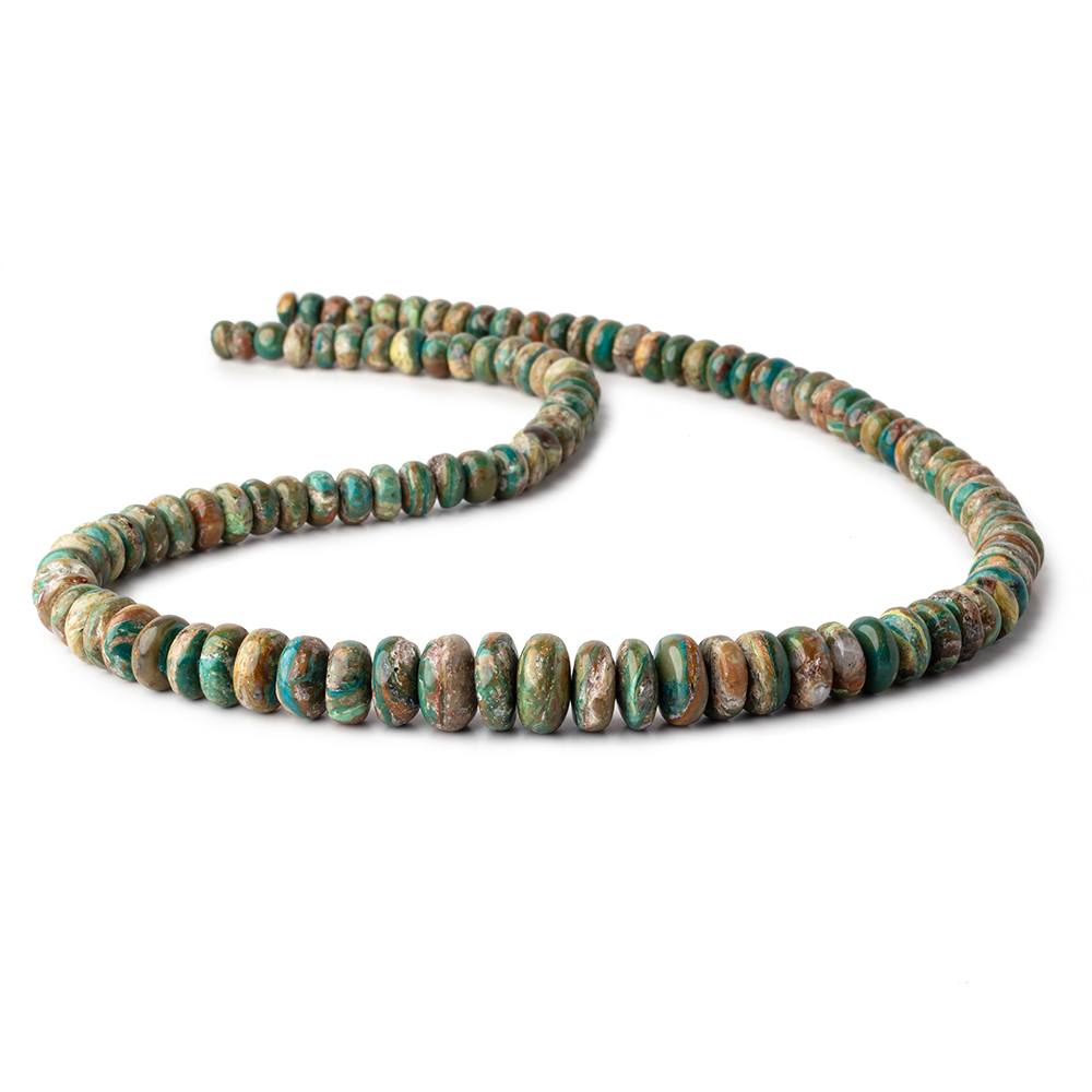 6-12mm Blue Peruvian Opal ( Opalina ) plain rondelle beads 20 inch 110 pieces (ONLINE ORDER ONLY)
