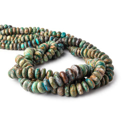 6-12mm Blue Peruvian Opal ( Opalina ) plain rondelle beads 20 inch 110 pieces (ONLINE ORDER ONLY)