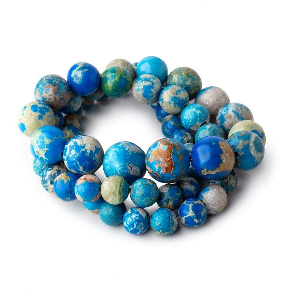 6-12mm Ceruleite Plain Round Beads 18 inch 57 pieces (ONLINE ORDER ONLY)