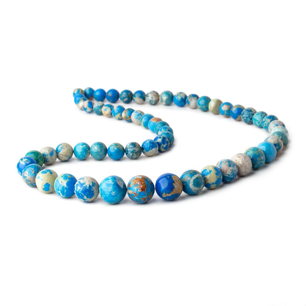 6-12mm Ceruleite Plain Round Beads 18 inch 57 pieces (ONLINE ORDER ONLY)