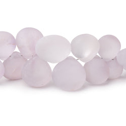 6-14mm Matte Pink Amethyst Plain Hearts 8 inch 41 Beads (ONLINE ORDER ONLY)