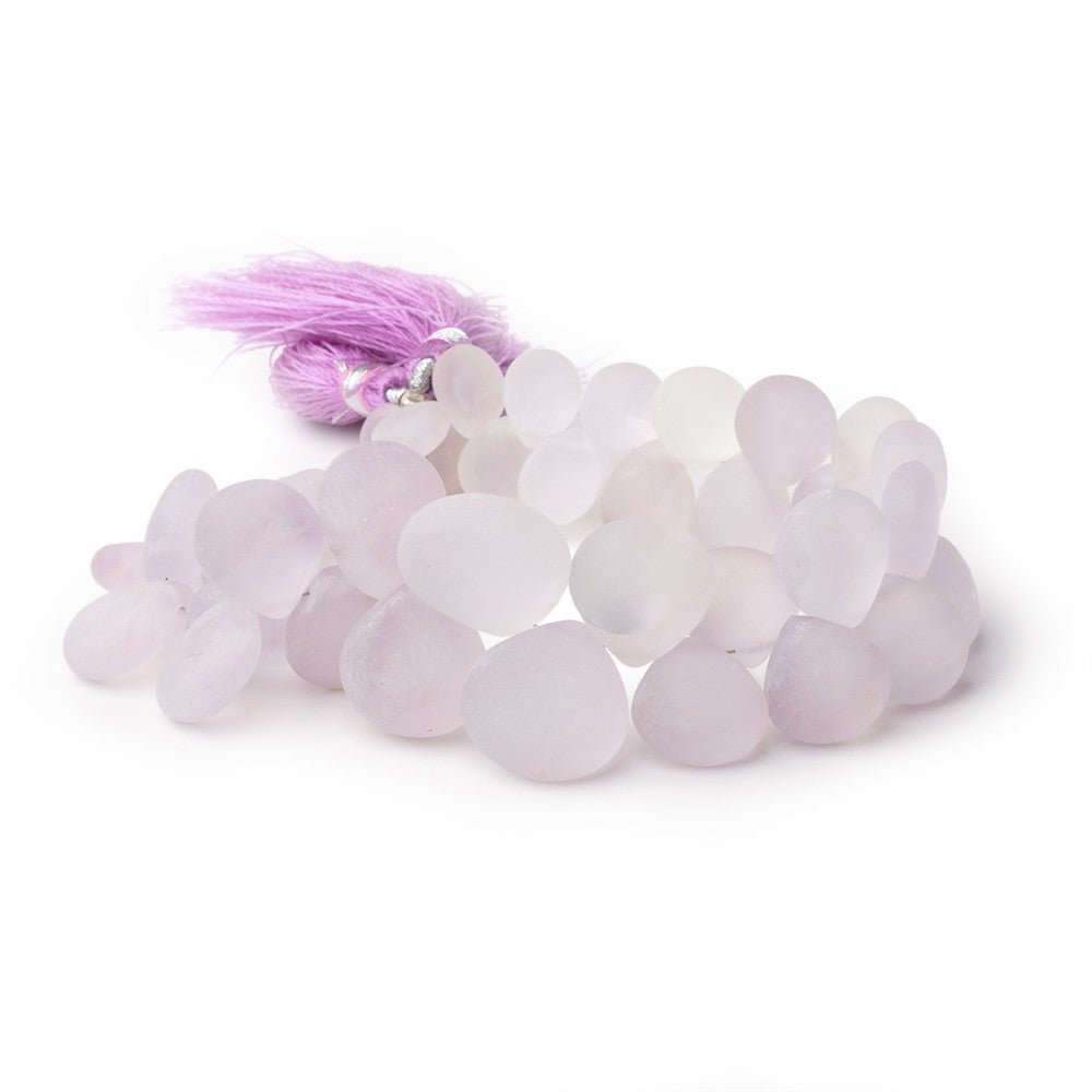 6-14mm Matte Pink Amethyst Plain Hearts 8 inch 41 Beads (ONLINE ORDER ONLY)
