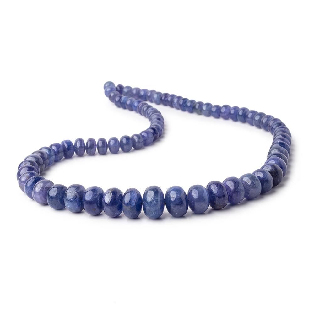 6-14mm Tanzanite Plain Rondelle Beads 18 inch 75 pieces AA