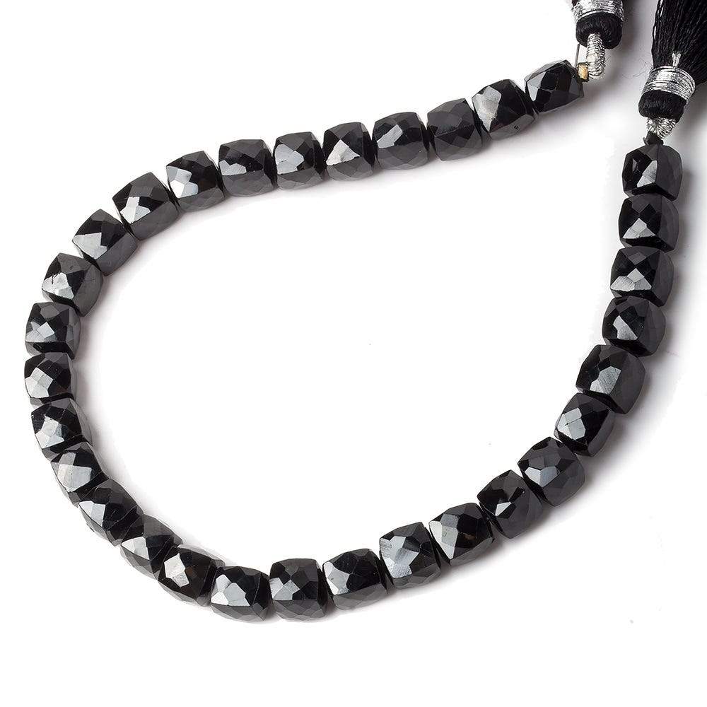 6-6.5mm Black Spinel faceted cube beads 8 inch 31 beads (ONLINE ORDER ONLY)
