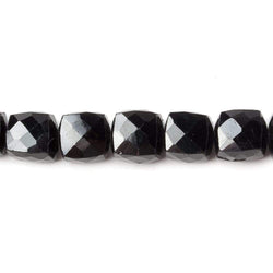 6-6.5mm Black Spinel faceted cube beads 8 inch 31 beads (ONLINE ORDER ONLY)