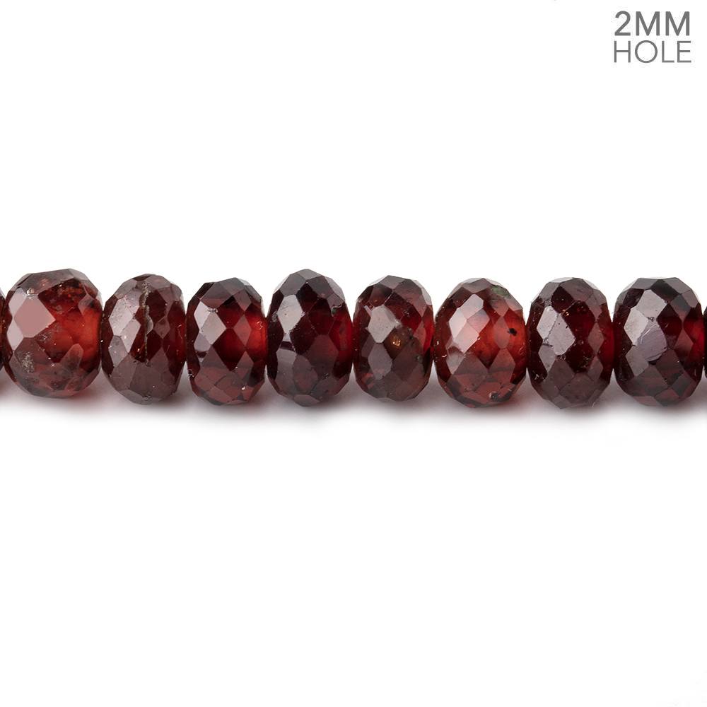 6-6.5mm Mozambique Garnet 2mm Large Hole Faceted Rondelles 8 inch 42 Beads (ONLINE ORDER ONLY)