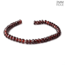 6-6.5mm Mozambique Garnet 2mm Large Hole Faceted Rondelles 8 inch 42 Beads (ONLINE ORDER ONLY)