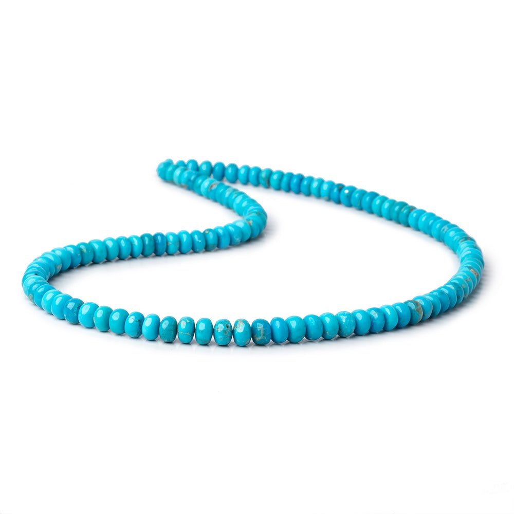 6-6.5mm Sleeping Beauty Turquoise Plain Rondelle Beads 18 inch 112 pieces AA (ONLINE ORDER ONLY)