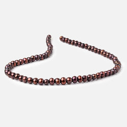 6-7.5mm Cherry Brown Off Round 2.5mm Large Hole Pearls 15 inch 75 pieces