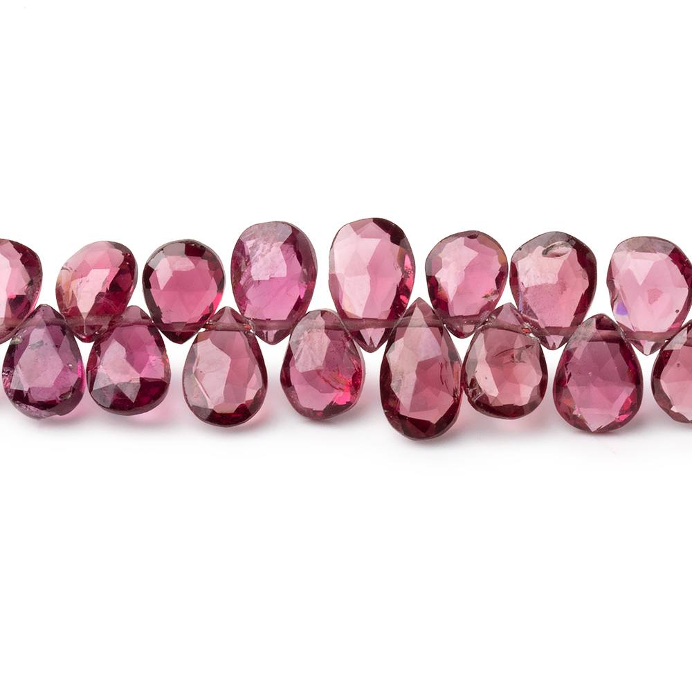 6-7.5mm Rhodolite Garnet Faceted Pear Beads 8 inch 70 pieces (ONLINE ORDER ONLY)