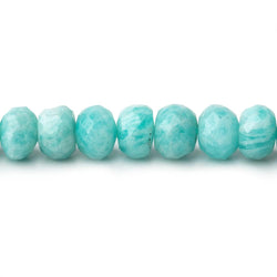 7-8mm Amazonite Faceted Rondelle Beads 14 inch 68 pieces