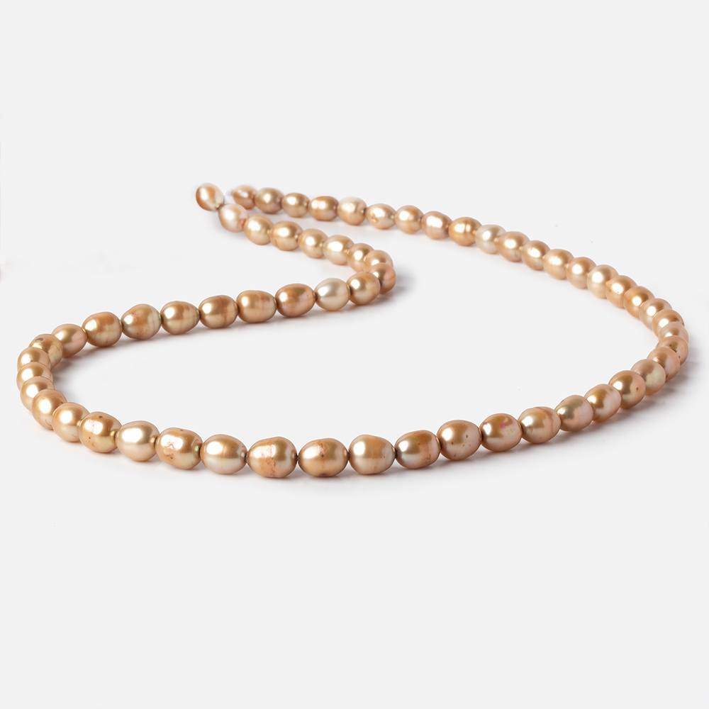 6-7mm Buttery Golden straight drilled oval pearls 15.5 inch 60 pieces (ONLINE ORDER ONLY)