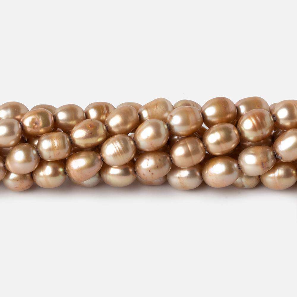 6-7mm Buttery Golden straight drilled oval pearls 15.5 inch 60 pieces (ONLINE ORDER ONLY)