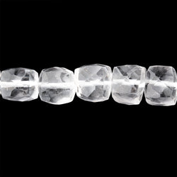 6-7mm Crystal Quartz Faceted Cubes 7.5 inch 27 Beads (ONLINE ORDER ONLY)