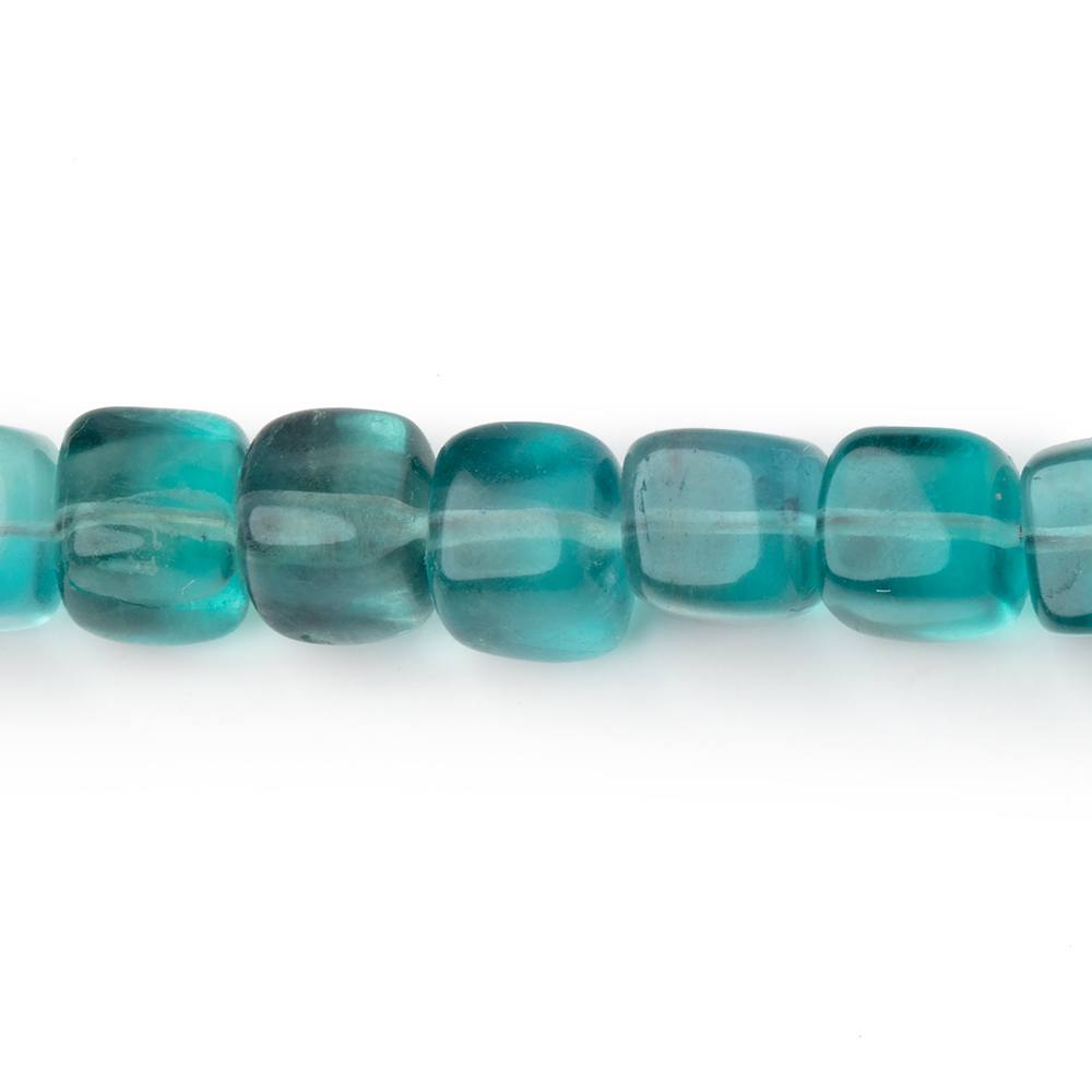 6-7mm Neon Teal Fluorite Plain Cube Beads 7.5 inch 27 pieces AA (ONLINE ORDER ONLY)