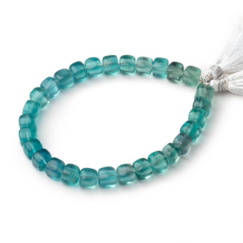 6-7mm Neon Teal Fluorite Plain Cube Beads 7.5 inch 27 pieces AA (ONLINE ORDER ONLY)