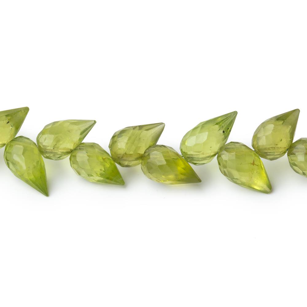 6-7mm Peridot Shoulder Drill Faceted Tear Drop 4 inch 22 Beads (ONLINE ORDER ONLY)