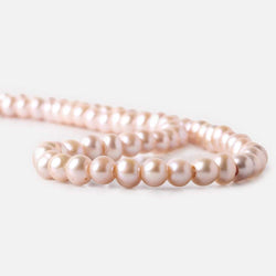 6-7mm Pink Ice Large Hole Off Round Freshwater Pearl 2.5mm drill hole, 15 inch, 75 pieces (ONLINE ORDER ONLY)