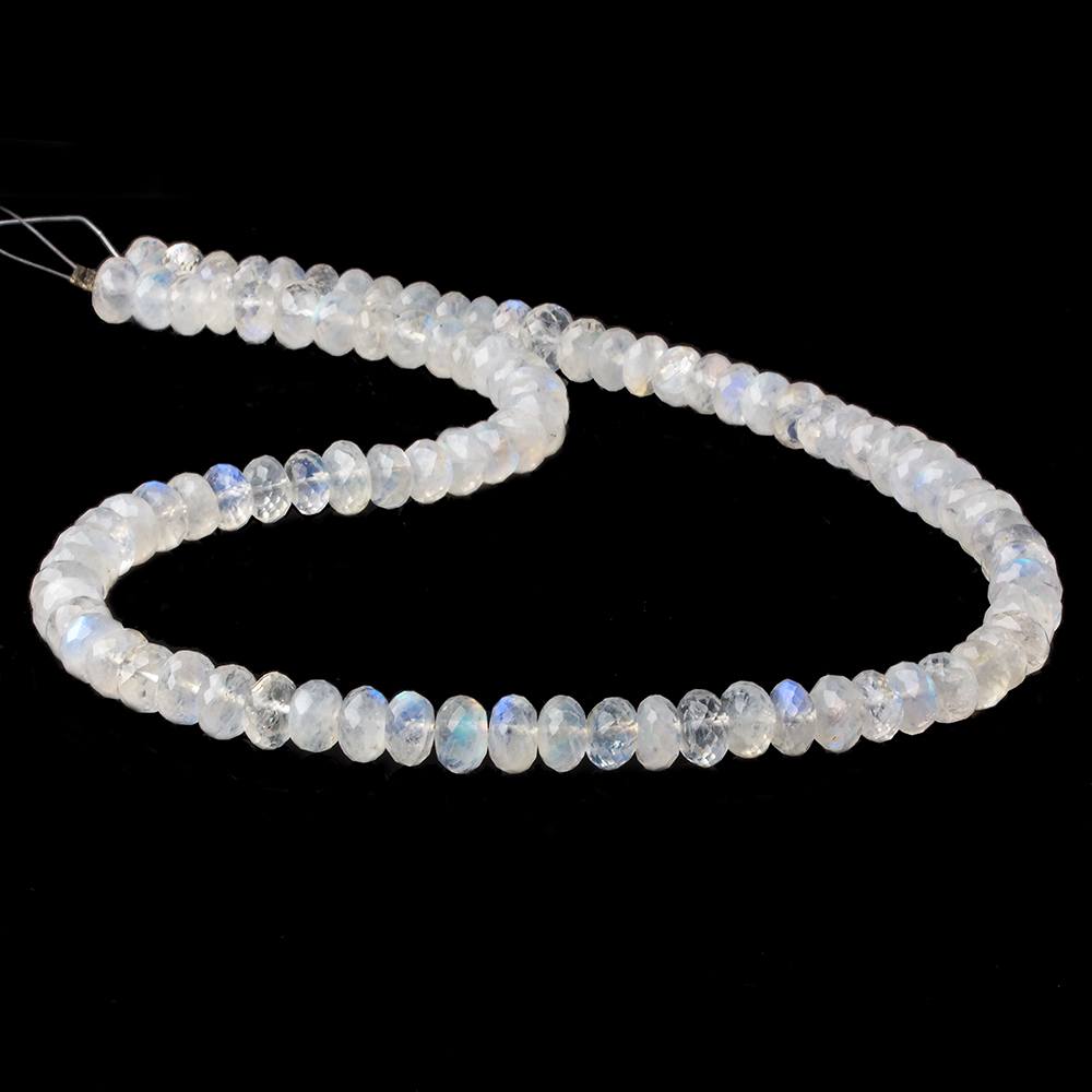 6-7mm Rainbow Moonstone Faceted Rondelle Beads 16 inch 92 pieces AA