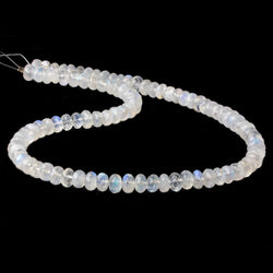 6-7mm Rainbow Moonstone Faceted Rondelle Beads 16 inch 92 pieces AA