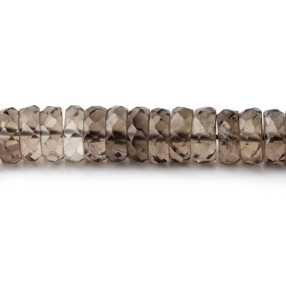 6-7mm Smoky Quartz Faceted Heshi Beads 16.75 inch 163 pieces (ONLINE ORDER ONLY)