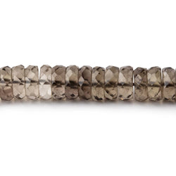 6-7mm Smoky Quartz Faceted Heshi Beads 16.75 inch 163 pieces (ONLINE ORDER ONLY)